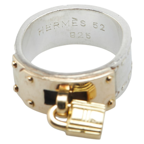 エルメス ケリーリング リング 指輪 #52 シルバー ゴールド SV925 シルバー K18YG イエローゴールド コンビ レディース HERMES 【中古】