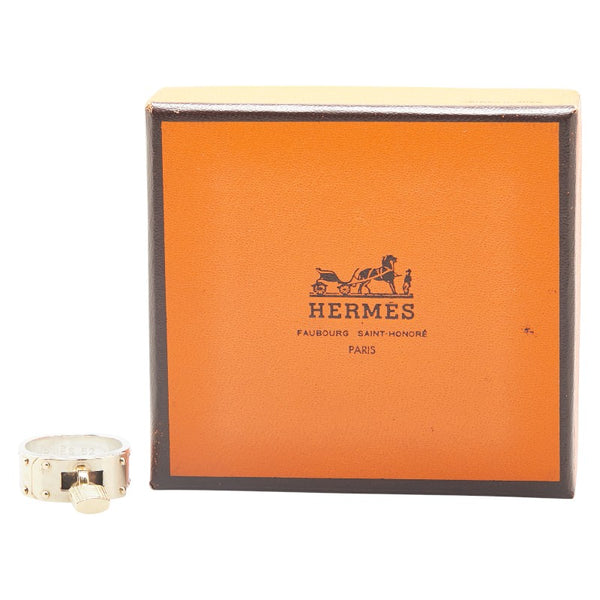 エルメス ケリーリング リング 指輪 #52 シルバー ゴールド SV925 シルバー K18YG イエローゴールド コンビ レディース HERMES 【中古】