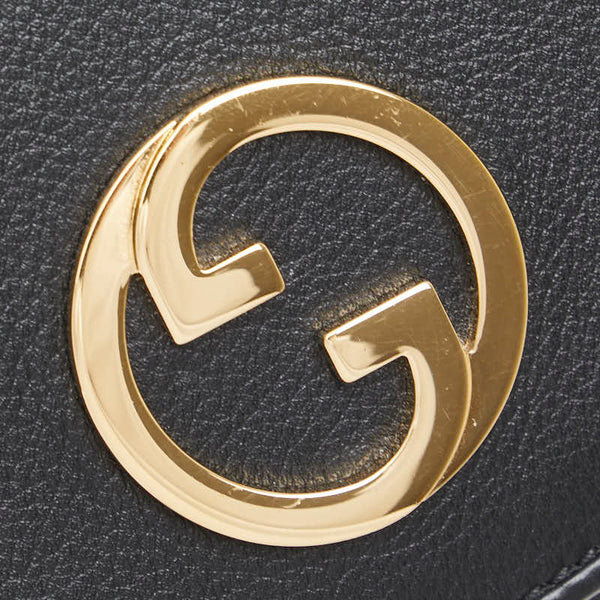 グッチ ブロンディ ミディアム チェーン ウォレット ショルダーバッグ 725219 ブラック レザー レディース GUCCI 【中古】