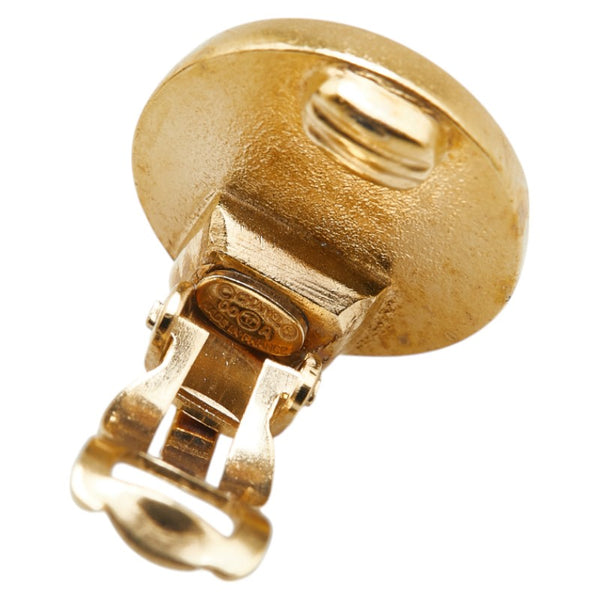 シャネル ココマーク ラウンド イヤリング ゴールド ブラック メッキ レディース CHANEL 【中古】