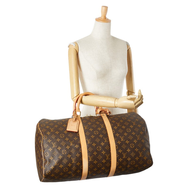 ルイ ヴィトン モノグラム キーポル50 ボストンバッグ M41426 ブラウン PVC レザー レディース LOUIS VUITTON 【中古】