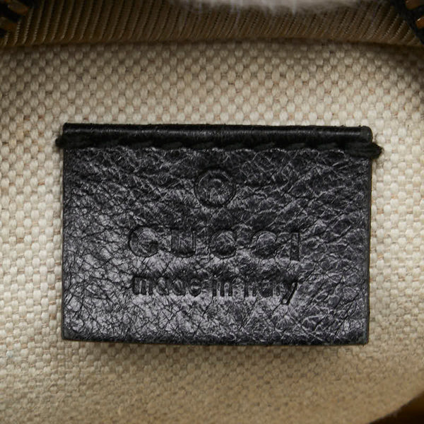 グッチ Gロゴ バスケットボール ミニ ハンドバッグ ショルダーバッグ 2WAY 547855 ブラック レザー レディース GUCCI 【中古】