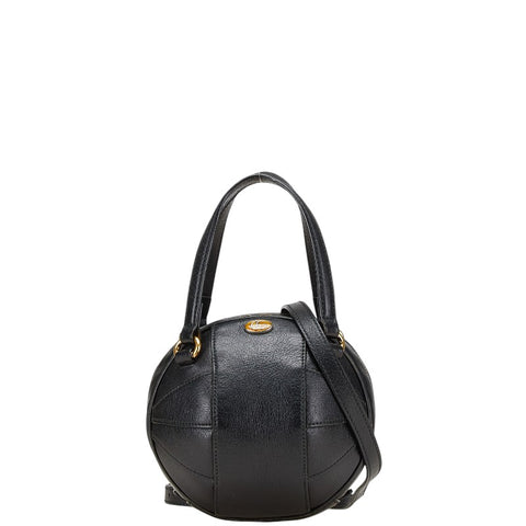 グッチ Gロゴ バスケットボール ミニ ハンドバッグ ショルダーバッグ 2WAY 547855 ブラック レザー レディース GUCCI 【中古】