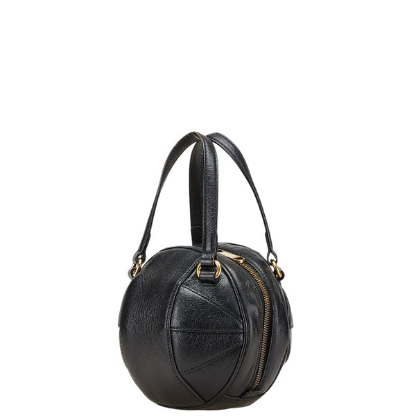 グッチ Gロゴ バスケットボール ミニ ハンドバッグ ショルダーバッグ 2WAY 547855 ブラック レザー レディース GUCCI 【中古】