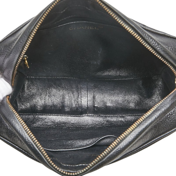 シャネル ココマーク ココボール マトラッセ チェーン ショルダーバッグ ブラック キャビアスキン レディース CHANEL 【中古】