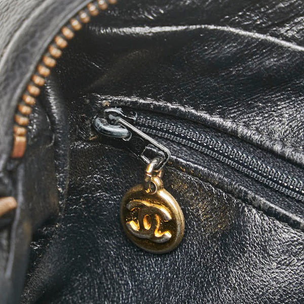 シャネル ココマーク ココボール マトラッセ チェーン ショルダーバッグ ブラック キャビアスキン レディース CHANEL 【中古】