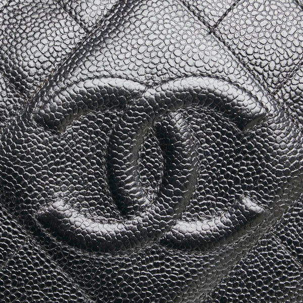 シャネル ココマーク ココボール マトラッセ チェーン ショルダーバッグ ブラック キャビアスキン レディース CHANEL 【中古】