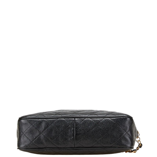 シャネル ココマーク ココボール マトラッセ チェーン ショルダーバッグ ブラック キャビアスキン レディース CHANEL 【中古】