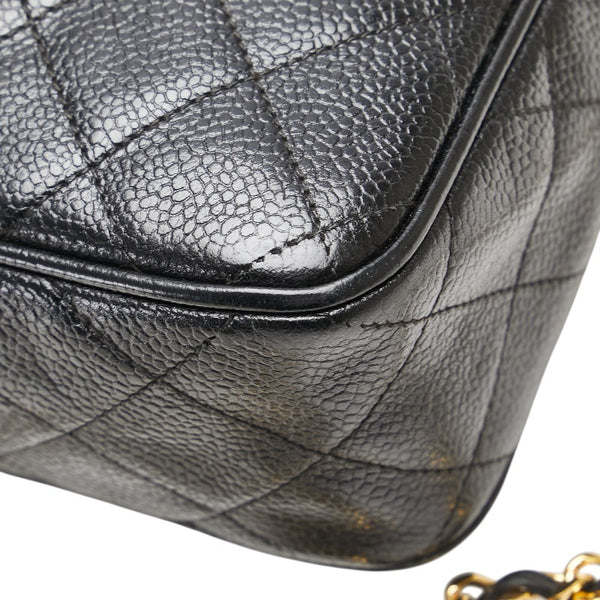 シャネル ココマーク ココボール マトラッセ チェーン ショルダーバッグ ブラック キャビアスキン レディース CHANEL 【中古】