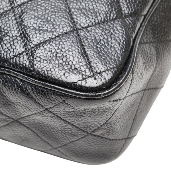 シャネル ココマーク ココボール マトラッセ チェーン ショルダーバッグ ブラック キャビアスキン レディース CHANEL 【中古】