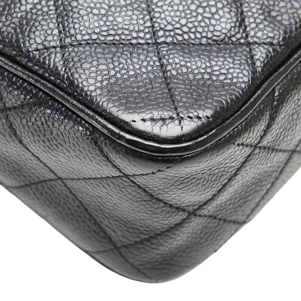 シャネル ココマーク ココボール マトラッセ チェーン ショルダーバッグ ブラック キャビアスキン レディース CHANEL 【中古】