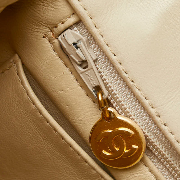 シャネル ココマーク マトラッセ ミニハンドバッグ ベージュ レザー レディース CHANEL 【中古】