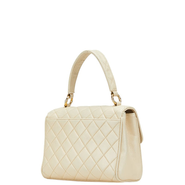 シャネル ココマーク マトラッセ ミニハンドバッグ ベージュ レザー レディース CHANEL 【中古】