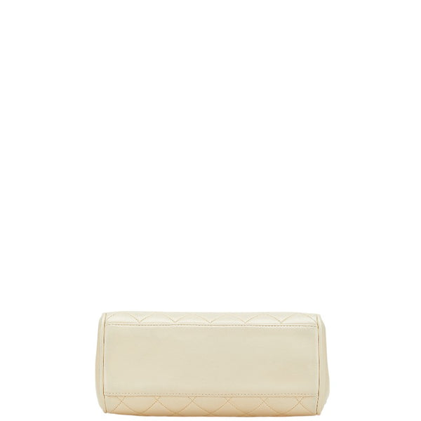 シャネル ココマーク マトラッセ ミニハンドバッグ ベージュ レザー レディース CHANEL 【中古】