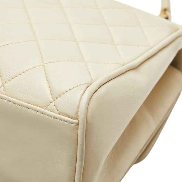 シャネル ココマーク マトラッセ ミニハンドバッグ ベージュ レザー レディース CHANEL 【中古】