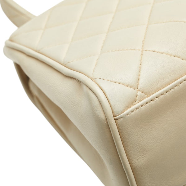 シャネル ココマーク マトラッセ ミニハンドバッグ ベージュ レザー レディース CHANEL 【中古】