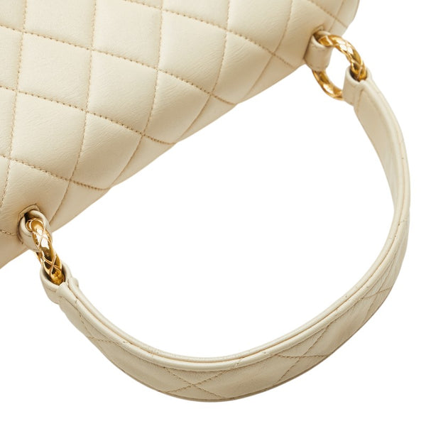 シャネル ココマーク マトラッセ ミニハンドバッグ ベージュ レザー レディース CHANEL 【中古】