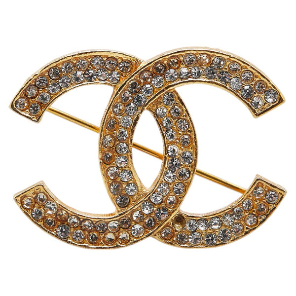 シャネル ココマーク ラインストーン ブローチ ゴールド メッキ レディース CHANEL 【中古】