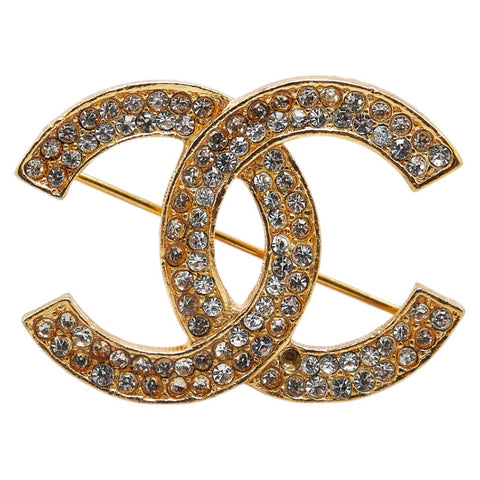 シャネル ココマーク ラインストーン ブローチ ゴールド メッキ レディース CHANEL 【中古】