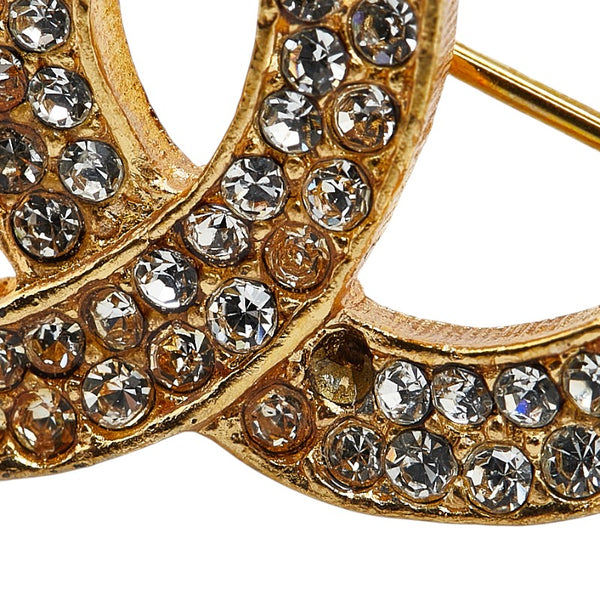 シャネル ココマーク ラインストーン ブローチ ゴールド メッキ レディース CHANEL 【中古】