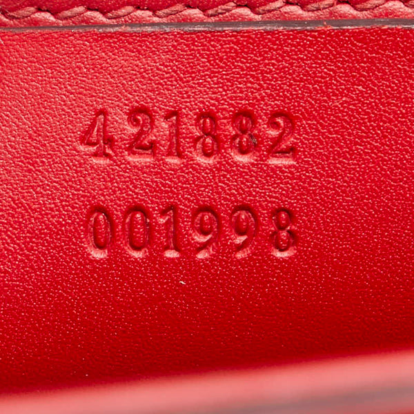 グッチ シルヴィ ショルダーバッグ 421882 レッド ネイビー レザー レディース GUCCI 【中古】