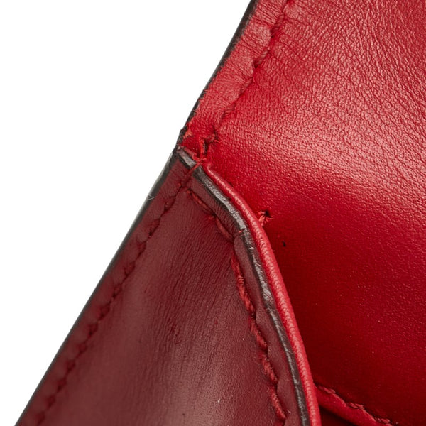 グッチ シルヴィ ショルダーバッグ 421882 レッド ネイビー レザー レディース GUCCI 【中古】