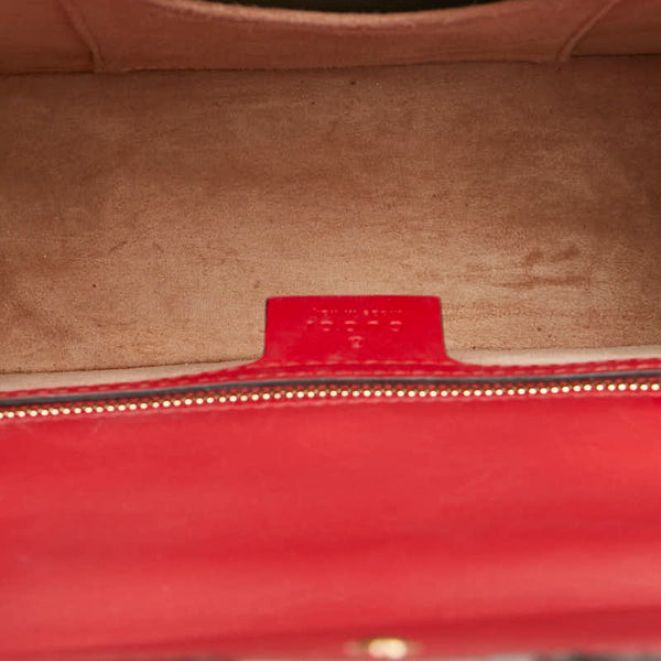 グッチ シルヴィ ショルダーバッグ 421882 レッド ネイビー レザー レディース GUCCI 【中古】