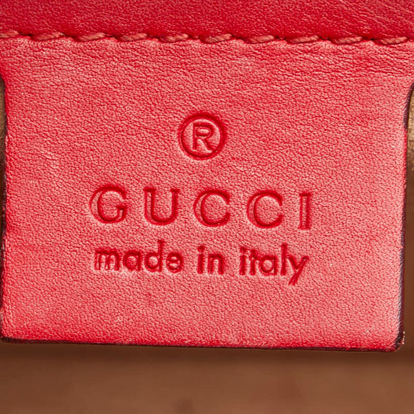 グッチ シルヴィ ショルダーバッグ 421882 レッド ネイビー レザー レディース GUCCI 【中古】