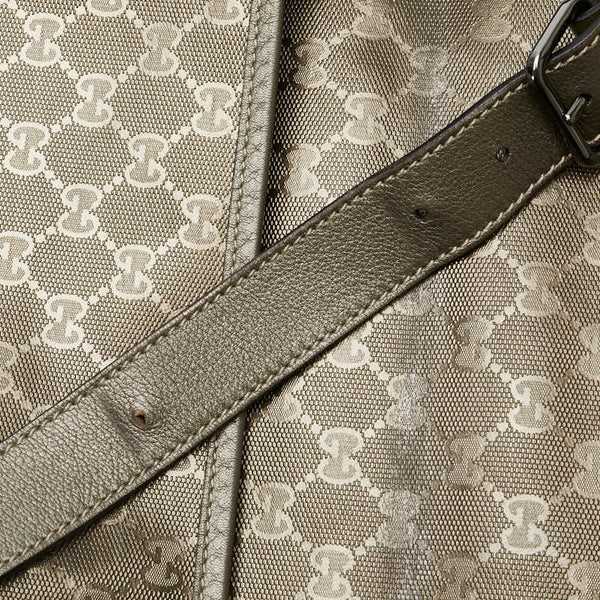 グッチ GGインプリメ 斜め掛けショルダーバッグ 201732 ブロンズカーキ ゴールド PVC レザー レディース GUCCI 【中古】