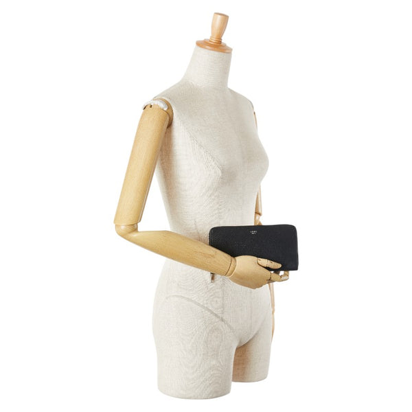 セリーヌ 長財布 ラウンドファスナー ブラック レザー レディース CELINE 【中古】