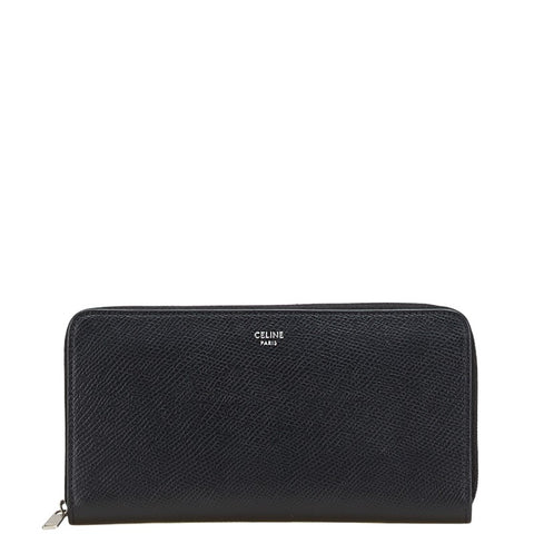 セリーヌ 長財布 ラウンドファスナー ブラック レザー レディース CELINE 【中古】