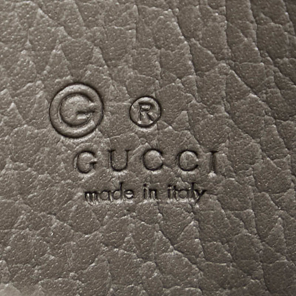 グッチ インターロッキングG チェーンウォレット ショルダーバッグ 615523 グレー ゴールド レザー レディース GUCCI 【中古】