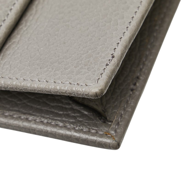 グッチ インターロッキングG チェーンウォレット ショルダーバッグ 615523 グレー ゴールド レザー レディース GUCCI 【中古】