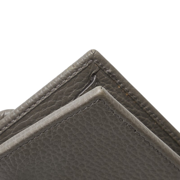 グッチ インターロッキングG チェーンウォレット ショルダーバッグ 615523 グレー ゴールド レザー レディース GUCCI 【中古】