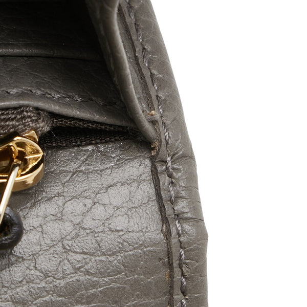 グッチ インターロッキングG チェーンウォレット ショルダーバッグ 615523 グレー ゴールド レザー レディース GUCCI 【中古】