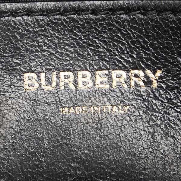 バーバリー TBロゴ チェーン ショルダーバッグ ブラック レザー レディース BURBERRY 【中古】