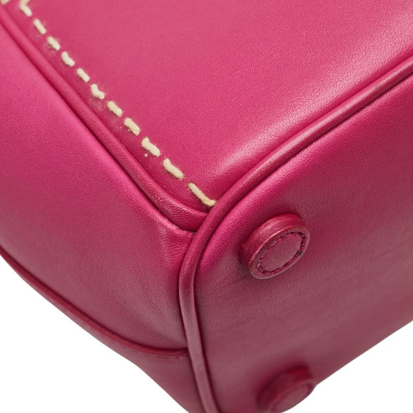 プラダ カナパ シティ 三角ロゴプレート ハンドバッグ ショルダーバッグ 2WAY B1801K ピンク ベージュ キャンバス レザー レディース PRADA 【中古】