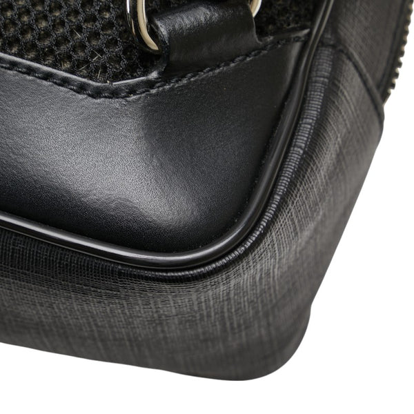 グッチ GGスプリーム ボディバッグ ベルトバッグ 478325 ブラック グレー PVC レザー メンズ GUCCI 【中古】