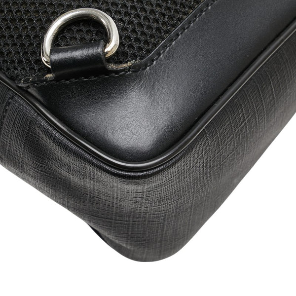 グッチ GGスプリーム ボディバッグ ベルトバッグ 478325 ブラック グレー PVC レザー メンズ GUCCI 【中古】