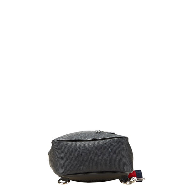 グッチ GGスプリーム ボディバッグ ベルトバッグ 478325 ブラック グレー PVC レザー メンズ GUCCI 【中古】