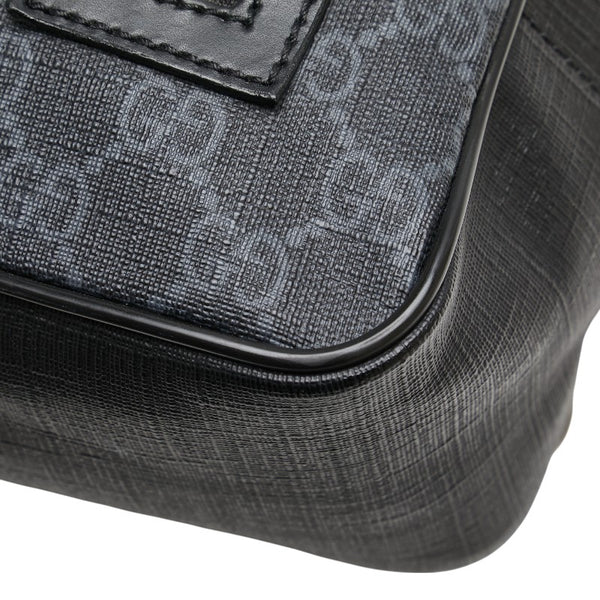 グッチ GGスプリーム ボディバッグ ベルトバッグ 478325 ブラック グレー PVC レザー メンズ GUCCI 【中古】