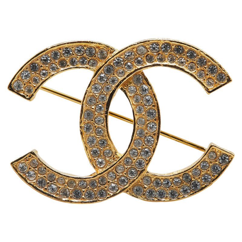 シャネル ココマーク ブローチ ゴールド メッキ ラインストーン レディース CHANEL 【中古】