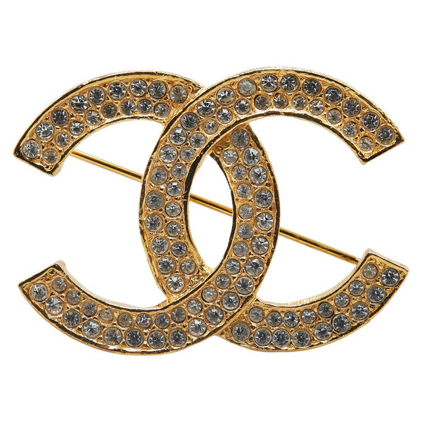 シャネル ココマーク ブローチ ゴールド メッキ ラインストーン レディース CHANEL 【中古】