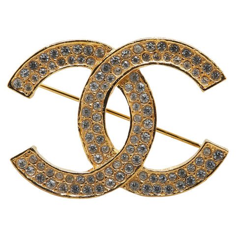 シャネル ココマーク ブローチ ゴールド メッキ ラインストーン レディース CHANEL 【中古】