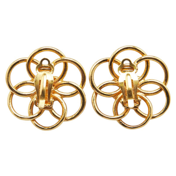 シャネル ココマーク フラワー 花 モチーフ イヤリング ゴールド メッキ レディース CHANEL 【中古】