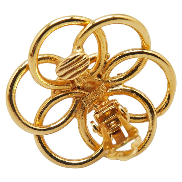 シャネル ココマーク フラワー 花 モチーフ イヤリング ゴールド メッキ レディース CHANEL 【中古】