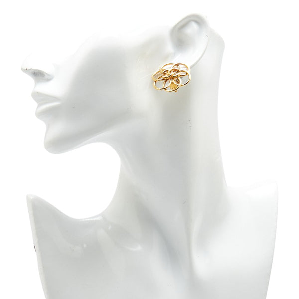 シャネル ココマーク フラワー 花 モチーフ イヤリング ゴールド メッキ レディース CHANEL 【中古】