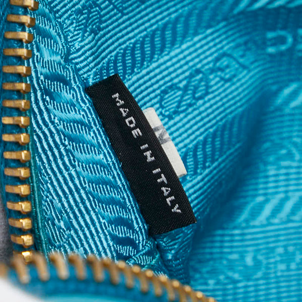 プラダ ロゴ ショルダーバッグ 1N1674 ターコイズブルー サフィアーノレザー レディース PRADA 【中古】