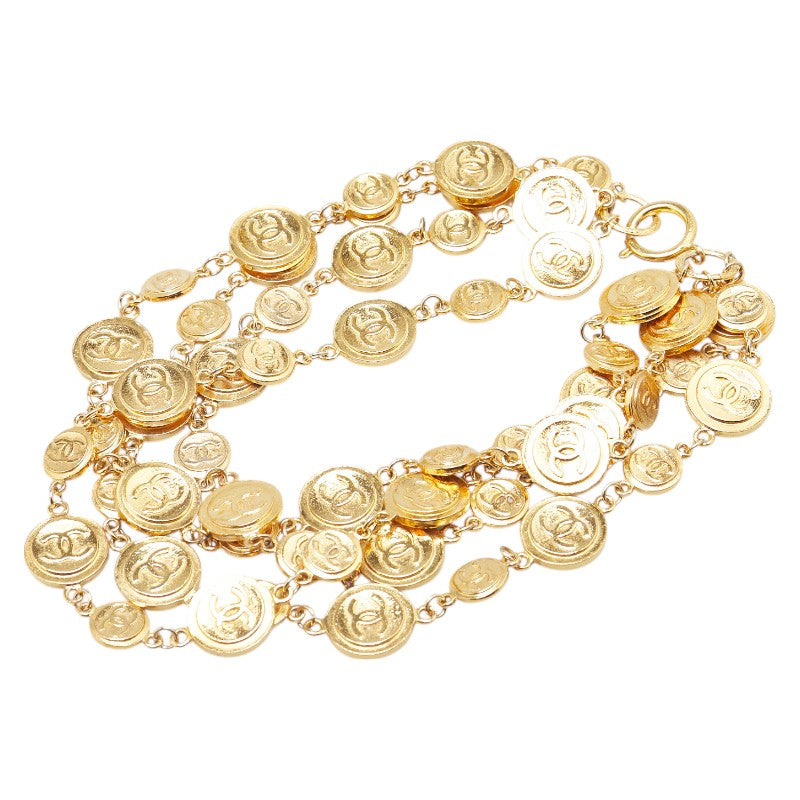 シャネル ココマーク ラウンド 4連 ネックレス ゴールド メッキ レディース CHANEL 【中古】