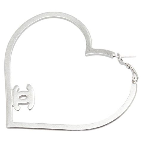 シャネル ココマーク ハート モチーフ ラインストーン ピアス シルバー メタル レディース CHANEL 【中古】